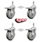 Service Caster 5 Inch Gray Polyurethane Swivel 10mm Stem Caster Set with Total Lock Brake SCC-TSTTL20S514-PPUB-M1015-4 - alternate 4